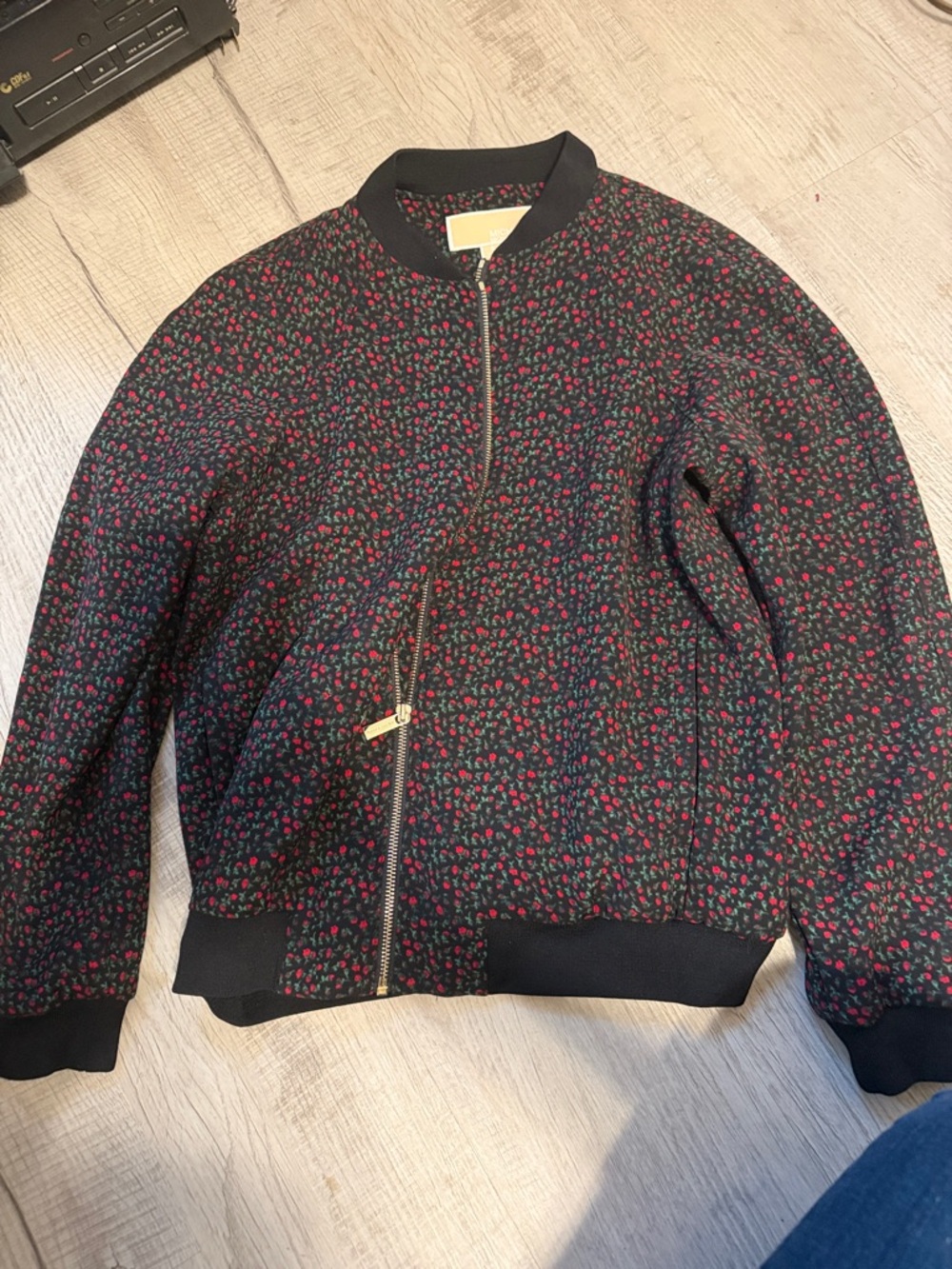 Michael Kors Floral Print Bomber Jacket